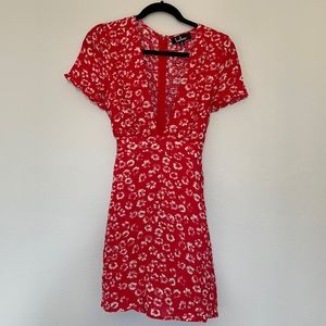 Lulus red floral dress
